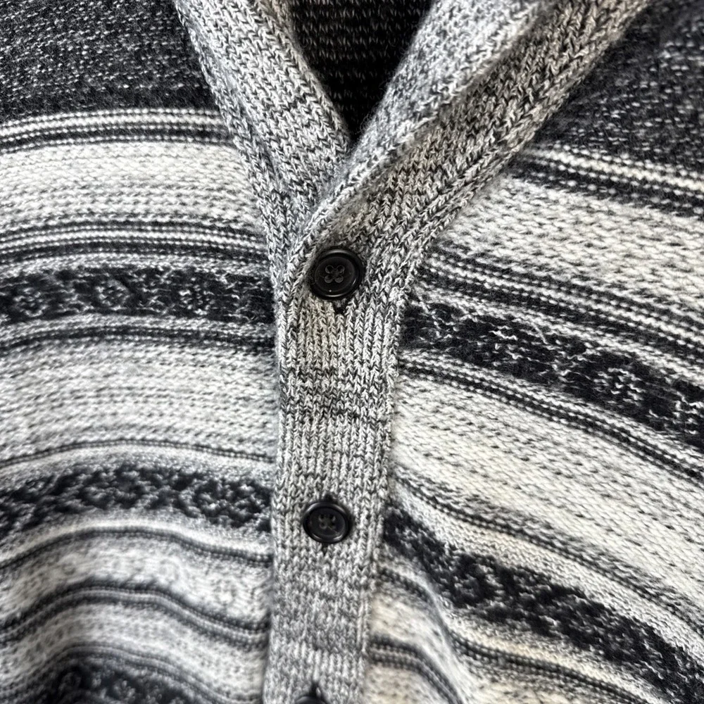 Banana Republic Cardigan Mens‎ M Striped Shawl Collar Merino Wool Blend Grandpa